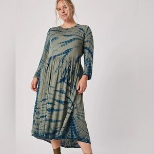 Dolan Anthropologie Eliska Tie Dye Midi Dress boho Gypsy lagen